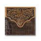 A3553002 Ariat Bifold Wallet Large Croco Floral Embossed Brown