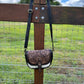 AE2493BRN Floral Brown Hide Leather Crossbody