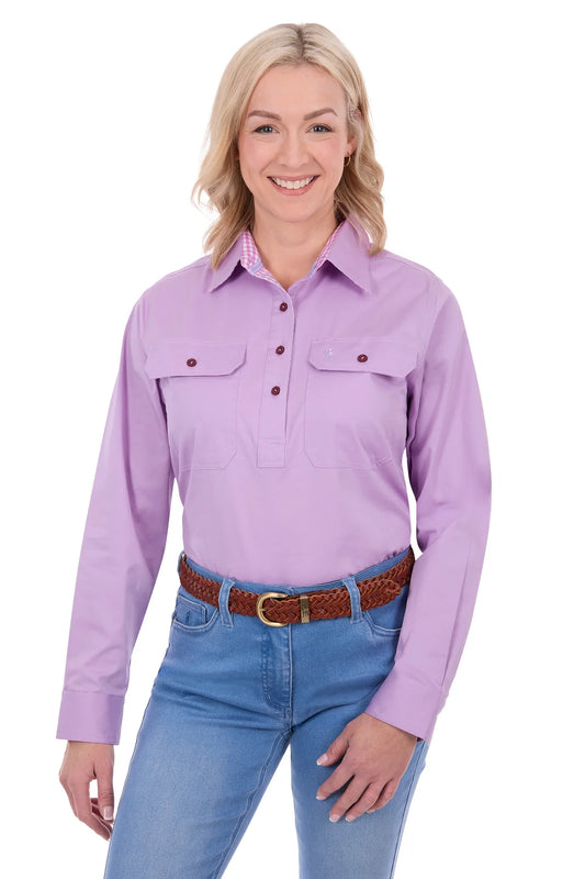 TCP2100106 Thomas Cook Women’s Stretch Drill LS Shirt Lilac