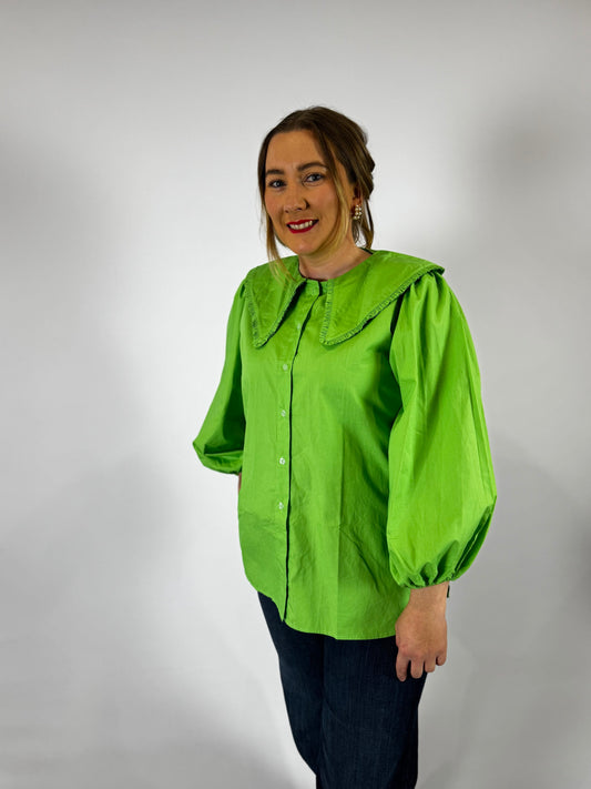 LJC5372 LJC Birdie Cotton Shirt - Lime Green