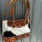 35361 Cora Leather Cowhide & Tooled Floral Handbag