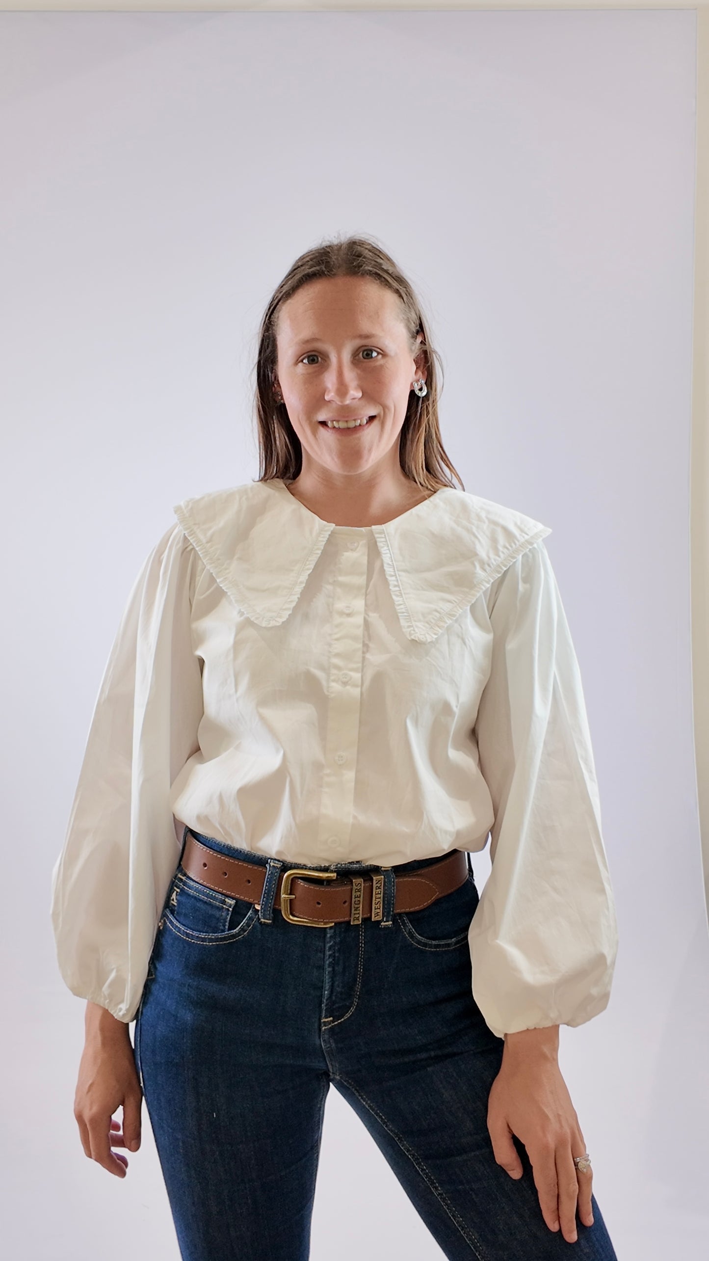 LJC217   LJC Birdie Cotton Shirt - White