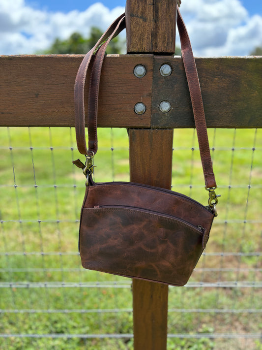 AE2492 Rodeo Lane Hide & Leather Crossbody