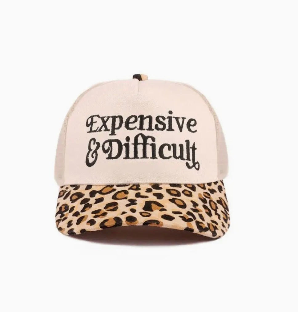 Z1B-UA751LEOP Expensive and Difficult embroidered Tab Embroidered Trucker Cap
