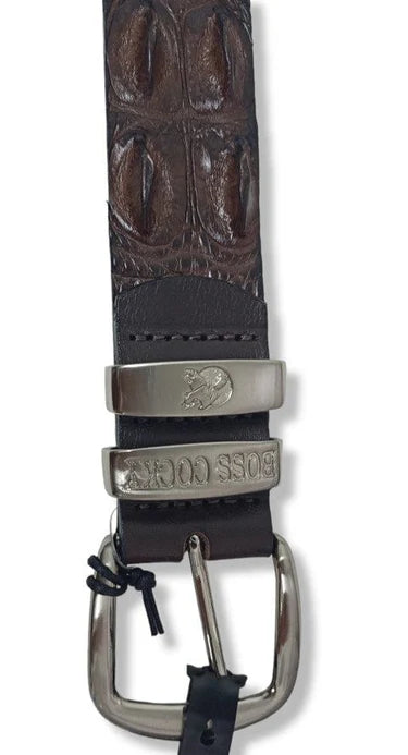 BL73DB Boss Cocky Crocky Genuine leather Crocodile Belt Brown