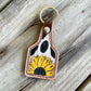 AE9027 Carved leather Sunflower Keychain