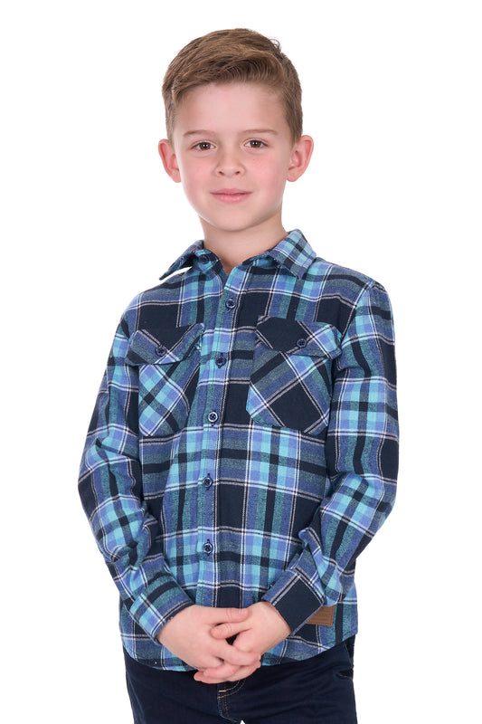 D6W7115206 Dux Bax Boy's Thermal LS Shirt Navy/Teal