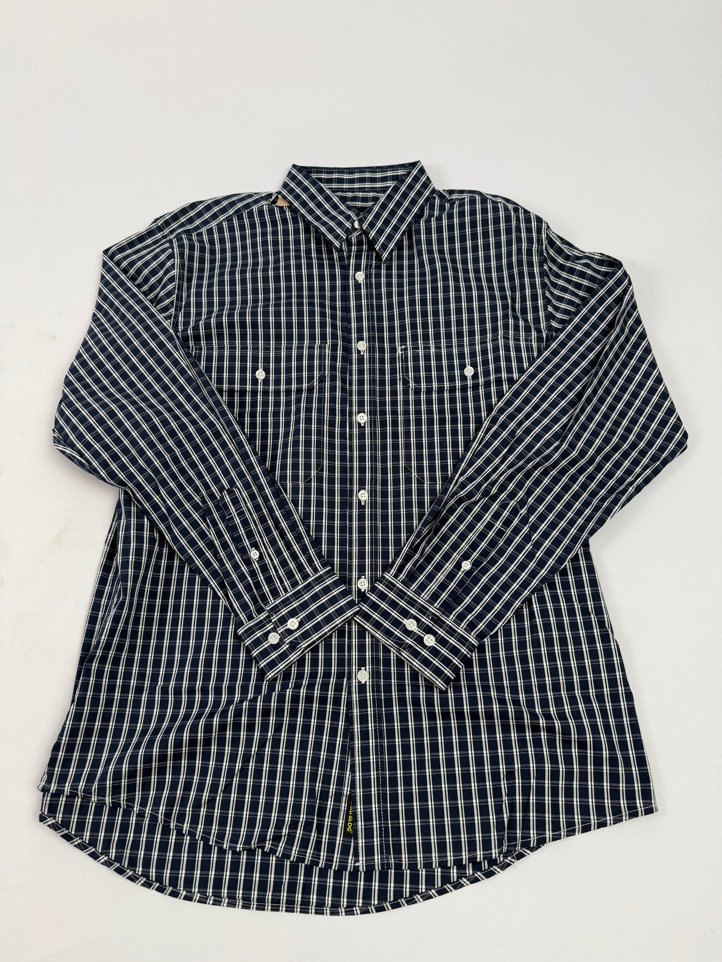 HCP1102204 Hard Slog Men's Alex LS Shirt Navy/White Shirt
