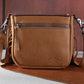 RLC-L159 Montana West Genuine Leather Tooled Collection Fringe Crossbody - Brown