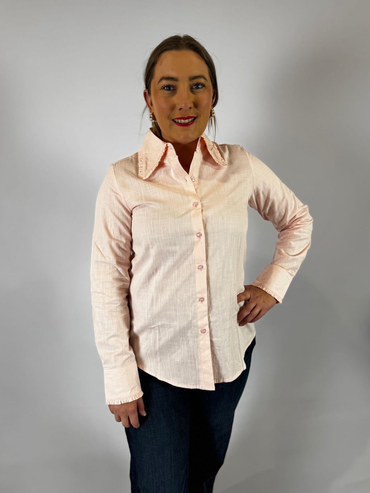 LJC5390 LJC Millie Linen Shirt - Pale Pink