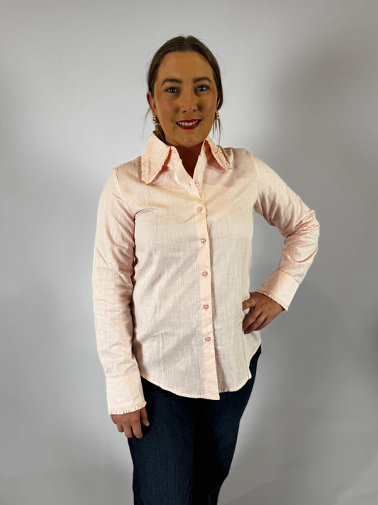 LJC5390 LJC Millie Linen Shirt - Pale Pink