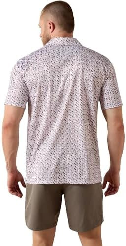 10071497 Ariat Men’s all round print Polo White Island
