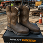 10074289 Ariat Men's Workhog XT H20 West Carbon Toe Bruin Brown/Mocha