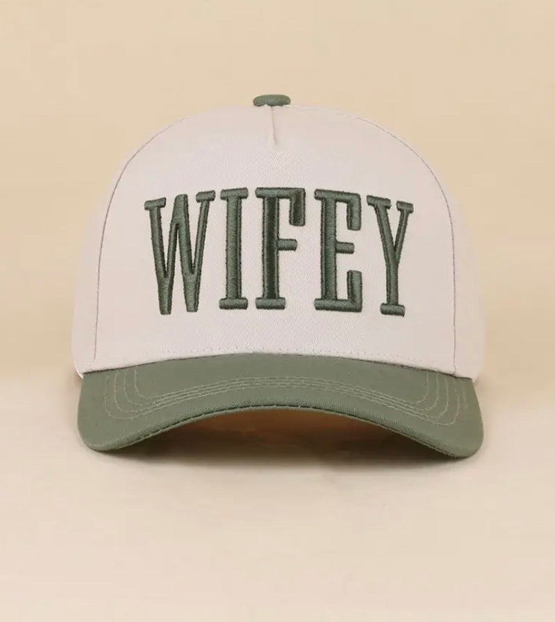 Z1B-UA769DFORREST Wifey embroidered Tab Embroidered Trucker Cap
