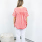 32851-2RME Gingham Women's Top Red