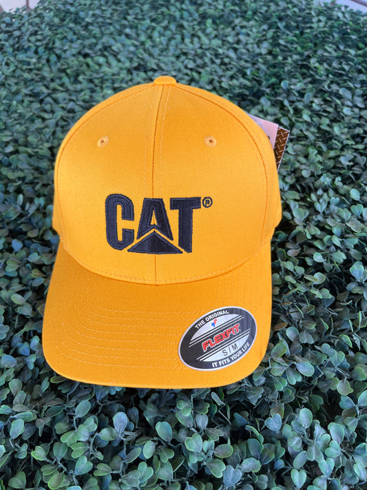 W01700.555 CAT Trademark Stretch Fit Yellow Jaune Cap