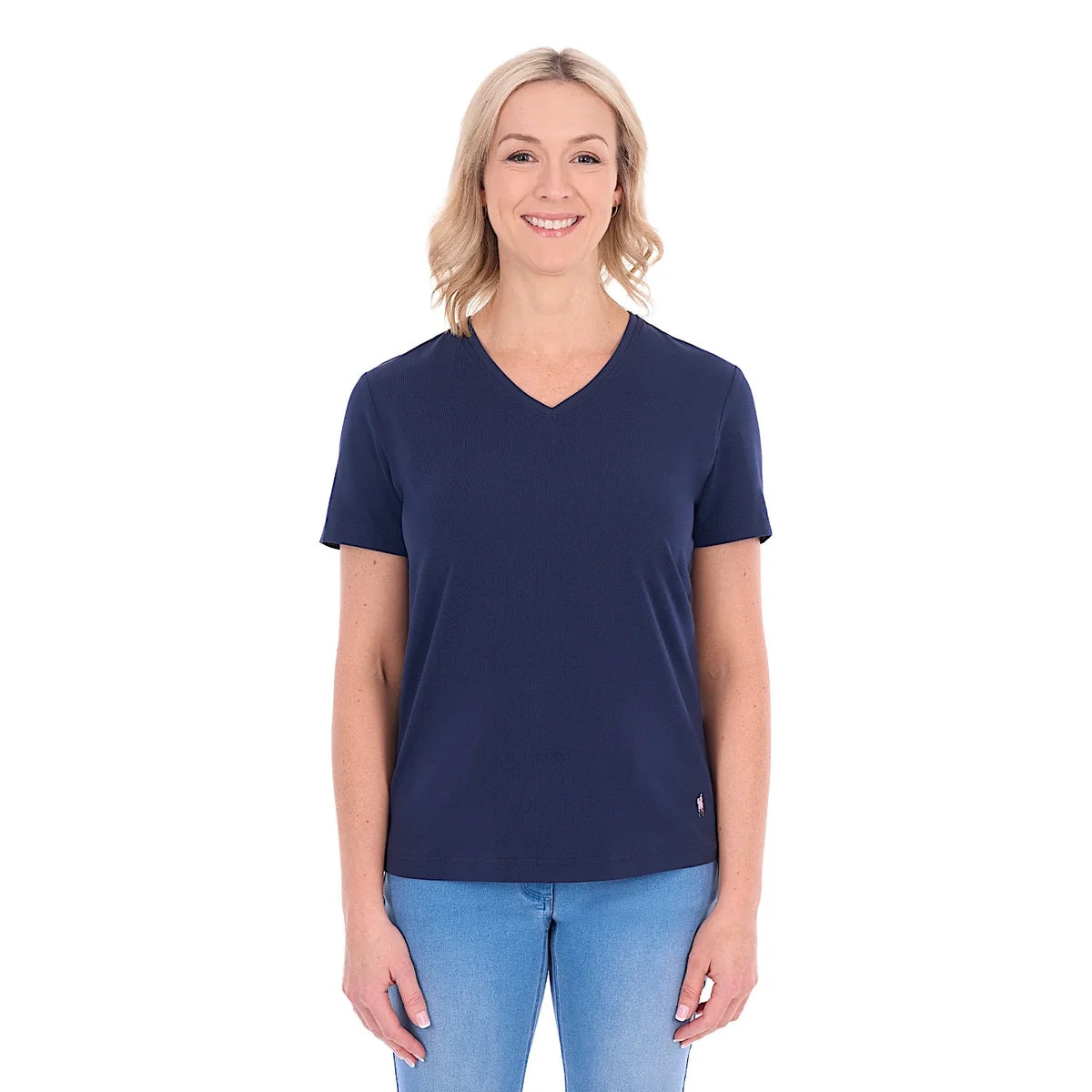 TCP2515105 Thomas Cook Women’s V neck tee Rose Navy