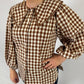 LJC5378 LJC Birdie Cotton Shirt - Chocolate Gingham