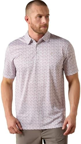 10071497 Ariat Men’s all round print Polo White Island