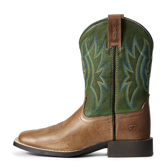 10029599 Ariat Youth Baked Cookie/Green Grass Pace Setter Boots