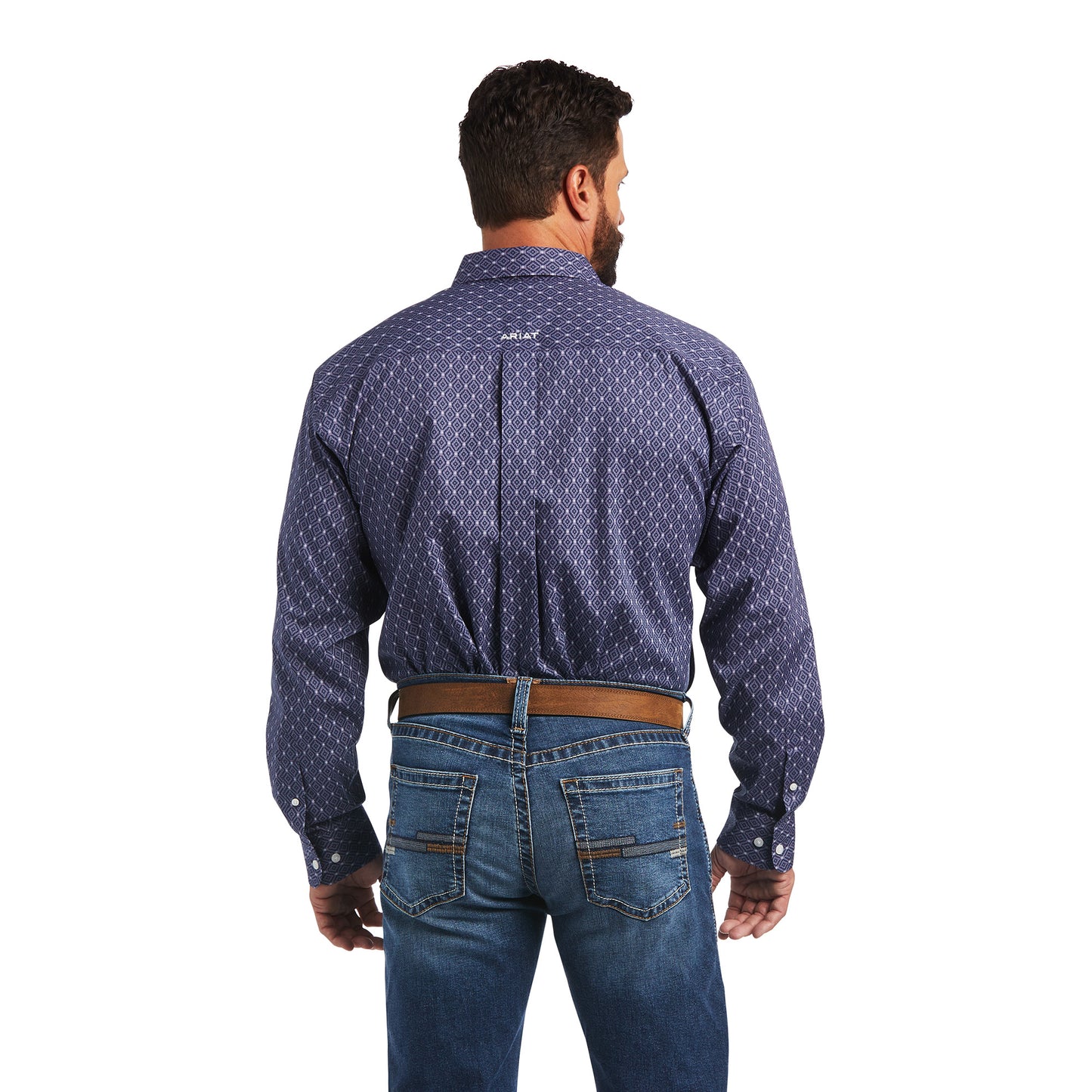 10036941 Ariat Men's WF Ludvig Classic LS Shirt Faded Navy