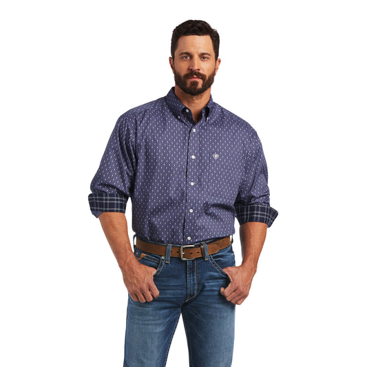 10036941 Ariat Men's WF Ludvig Classic LS Shirt Faded Navy