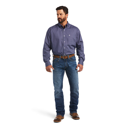 10036941 Ariat Men's WF Ludvig Classic LS Shirt Faded Navy
