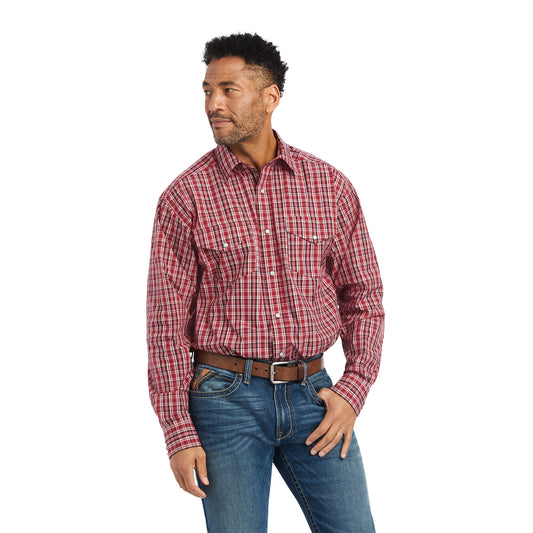10042266 Ariat Mns Pro Series Witten Classic Fit Shirt Rio Red