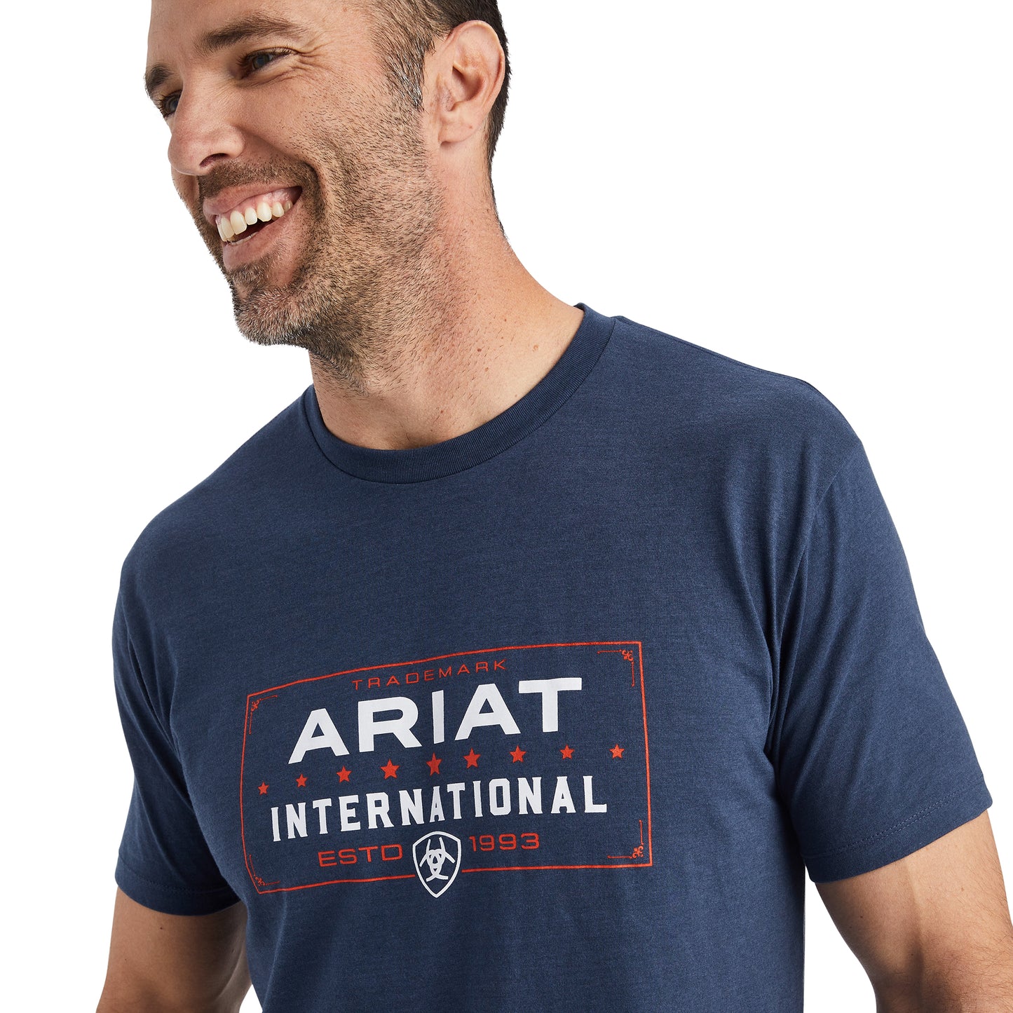 10042754 Ariat Mns Western Lockup SS T-Shirt Navy Heather