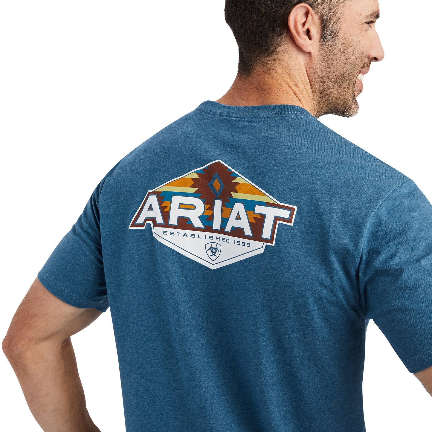 10042765 Ariat Mns Hexafill SS T-Shirt Steel Blue Heather
