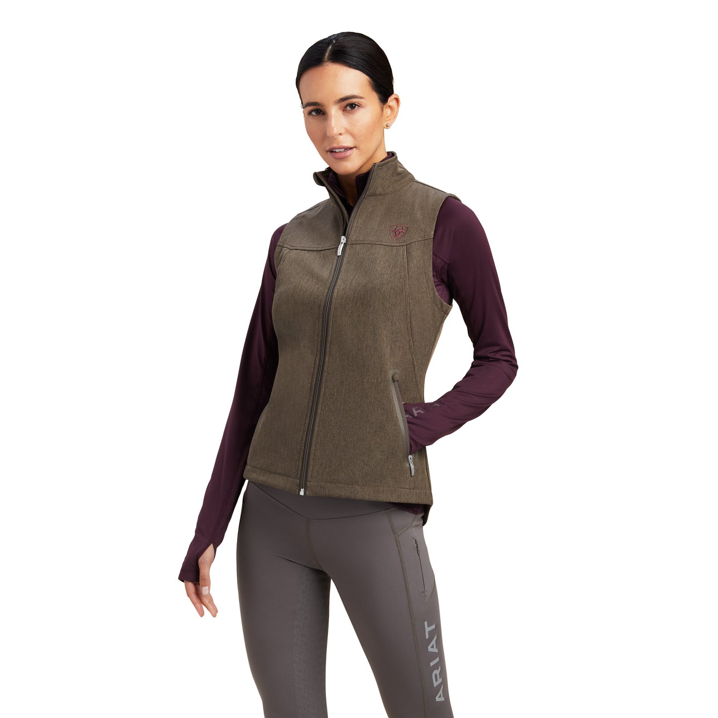 10041274 Ariat Women's Team Softshell Vest Banyan Bark