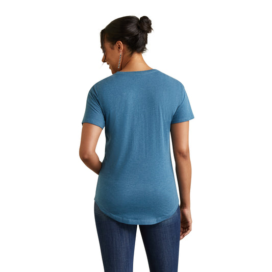 10042792 Ariat Wms Farm Life SS T-Shirt Steel Blue Heather