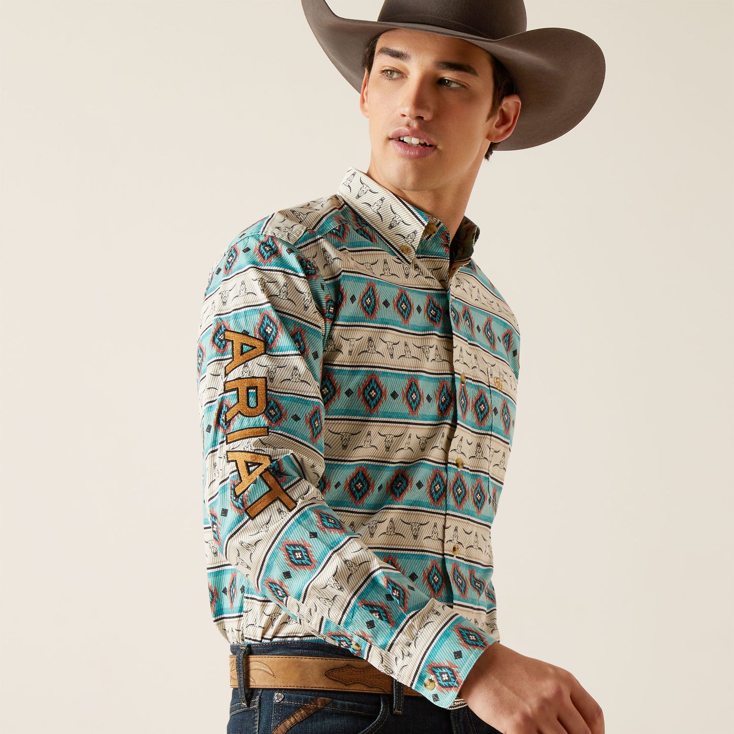 10047347 Ariat Men's Team Cruz Fitted LS Shirt