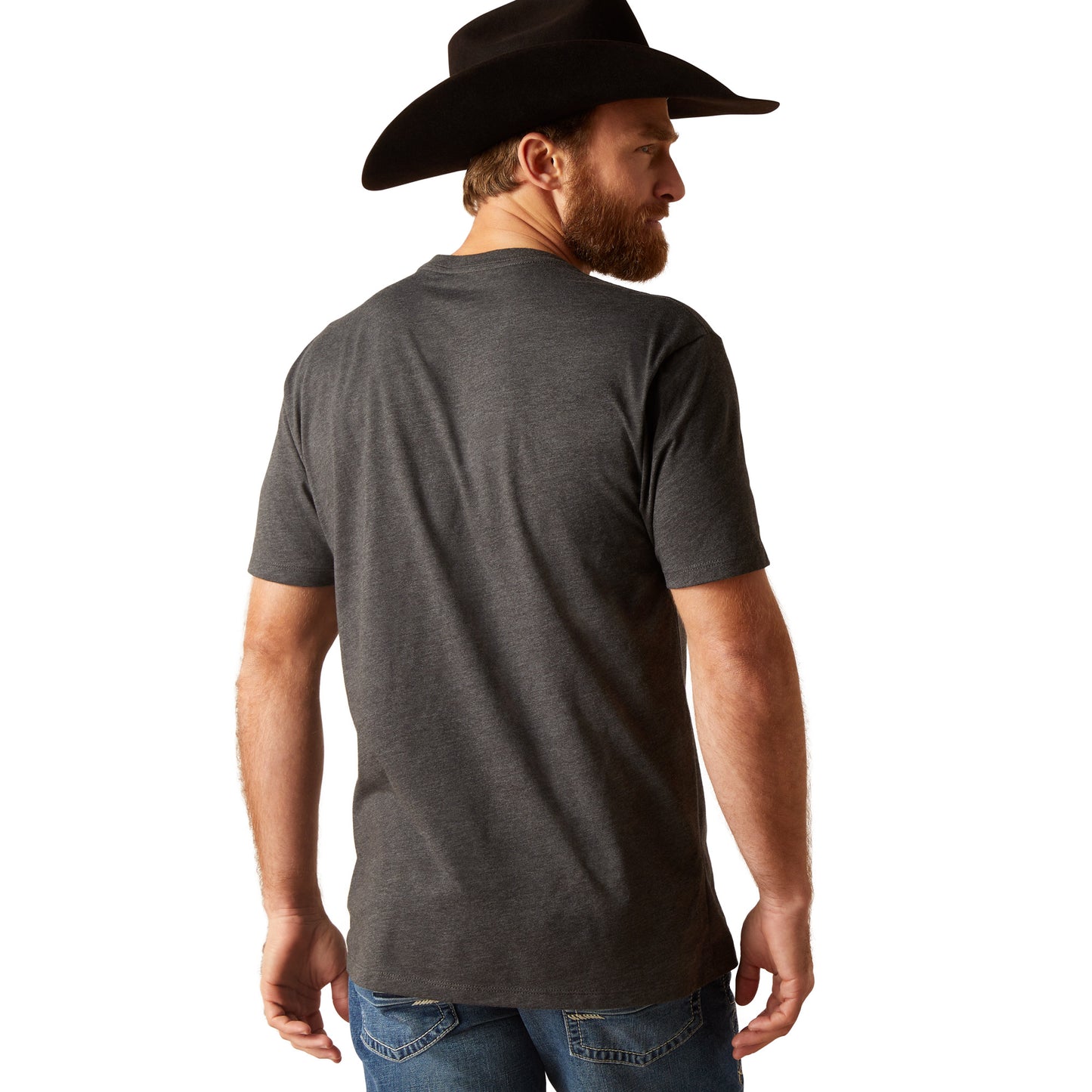 10047887 Ariat Men's Quadrangle SS T Shirt Charcoal Heather