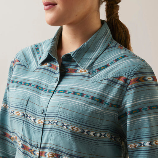 10046043 Ariat Women's REAL Billie Jean Shirt Gemstone Stripe