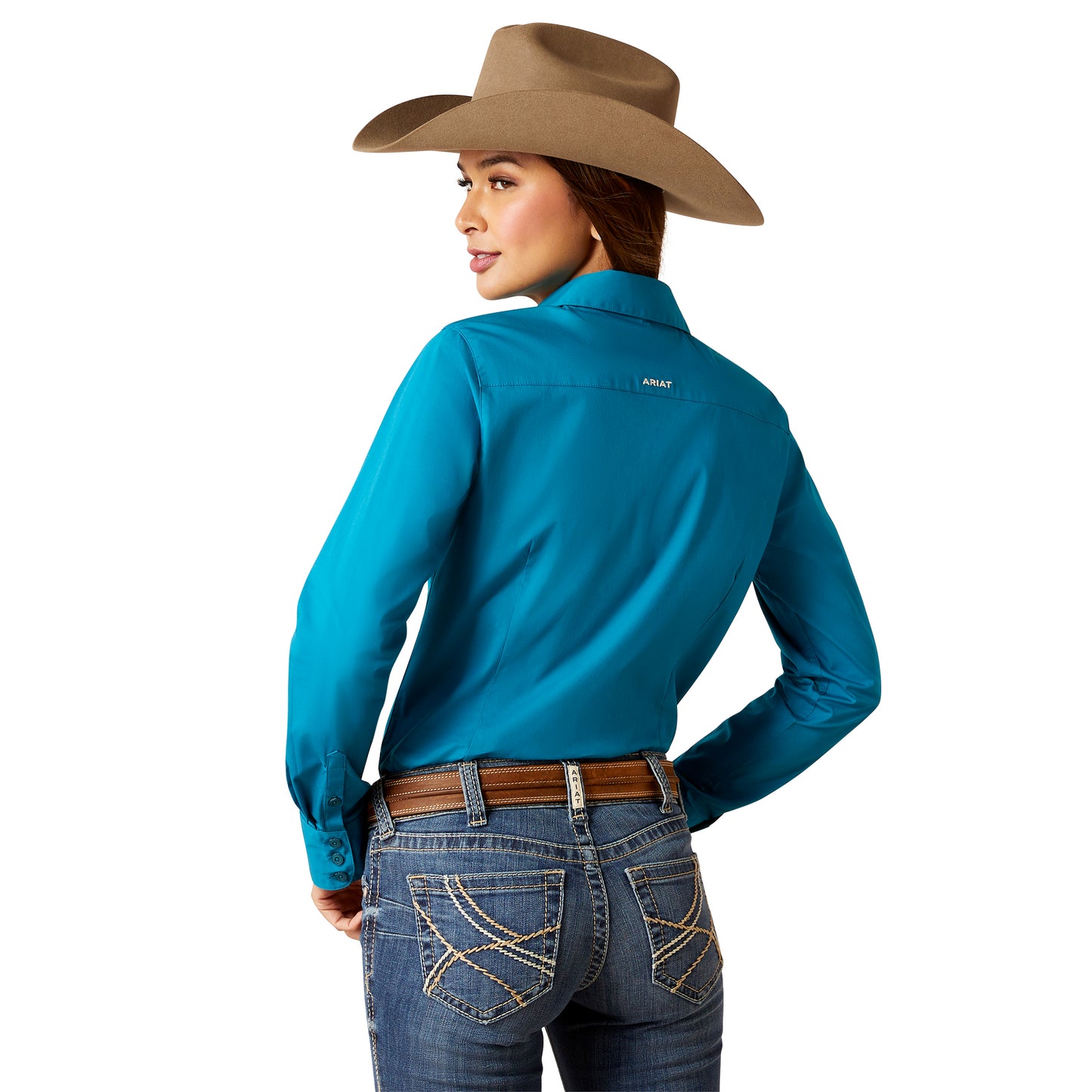 10046562 Ariat Women's Kirby Stretch Shirt Crystal Teal