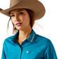 10046562 Ariat Women's Kirby Stretch Shirt Crystal Teal