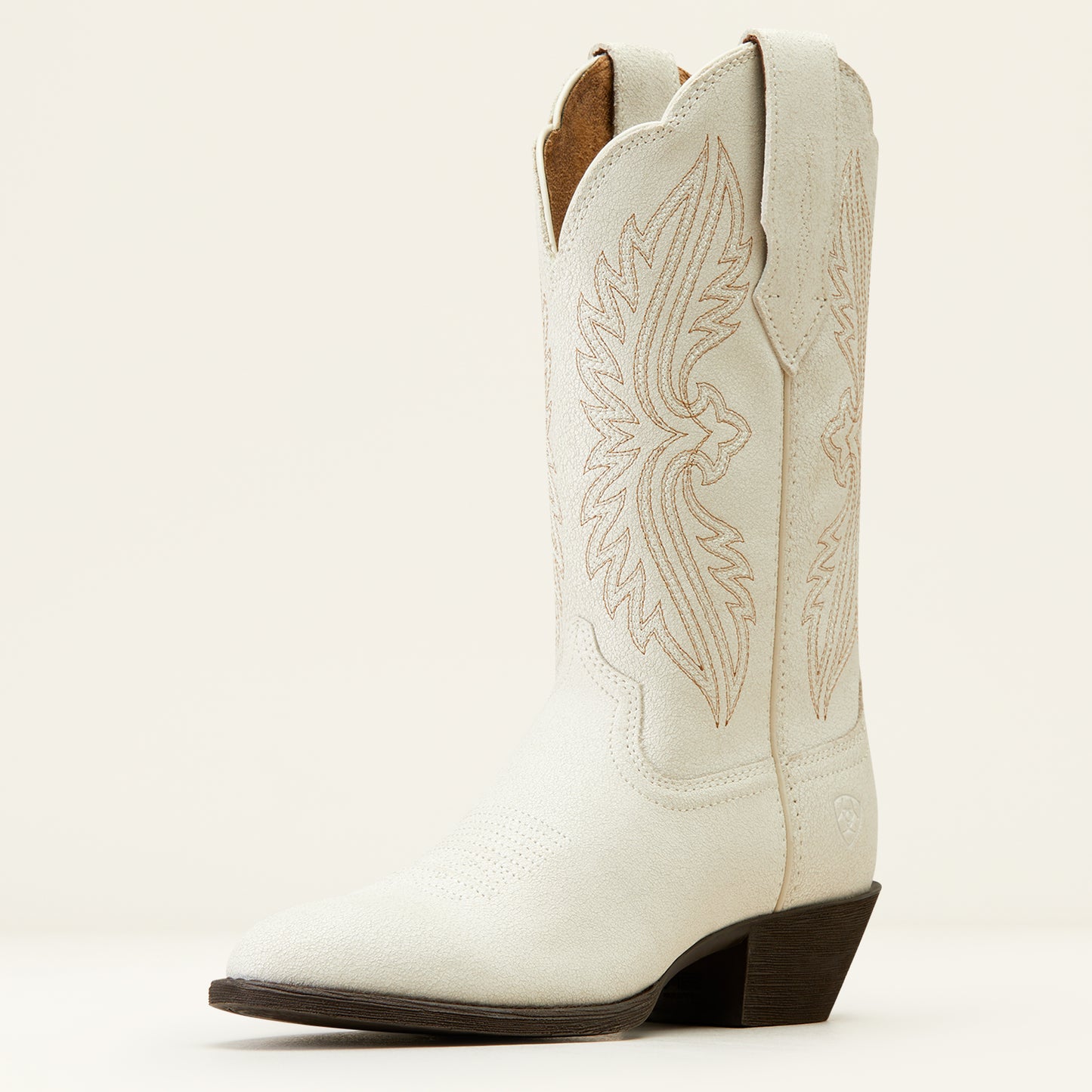 10046898 Ariat Wms Heritage R Toe Stretchfit Distressed Ivory