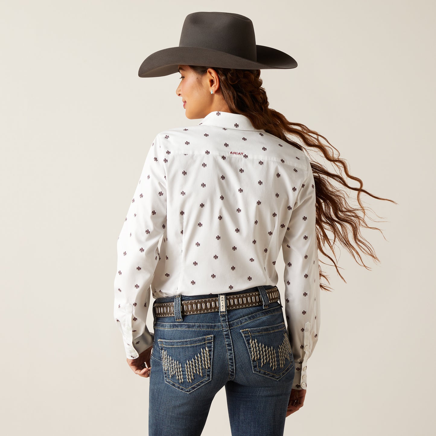 10047236 Ariat Women's WR Kirby Stretch LS Shirt Thunderbird