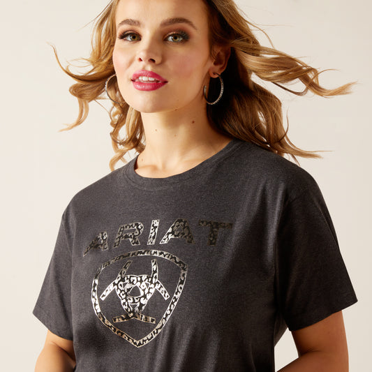 10047403 Ariat Women's Shield SS Tee Black Heather