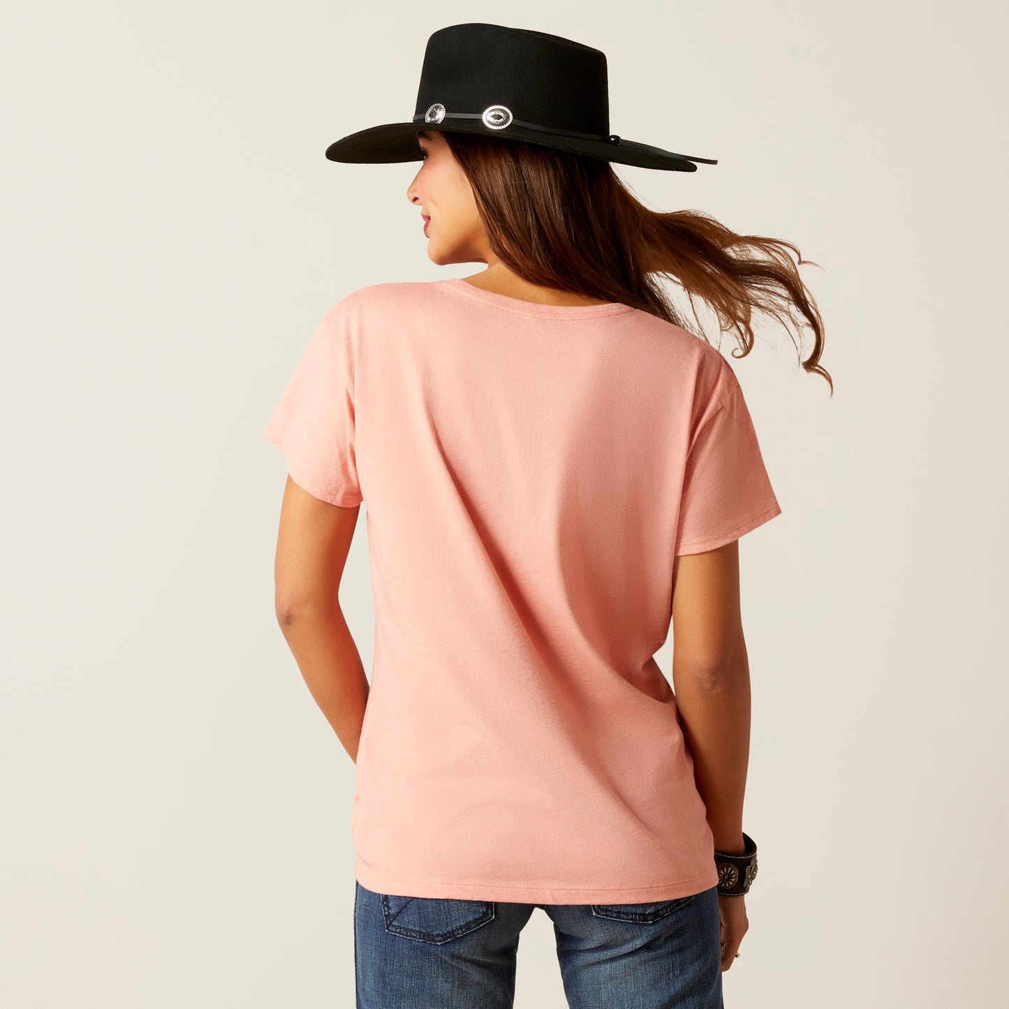 10047641 Ariat Wms Cow Chart SS Tee Sunset Heather