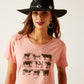 10047641 Ariat Wms Cow Chart SS Tee Sunset Heather