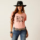10047641 Ariat Wms Cow Chart SS Tee Sunset Heather