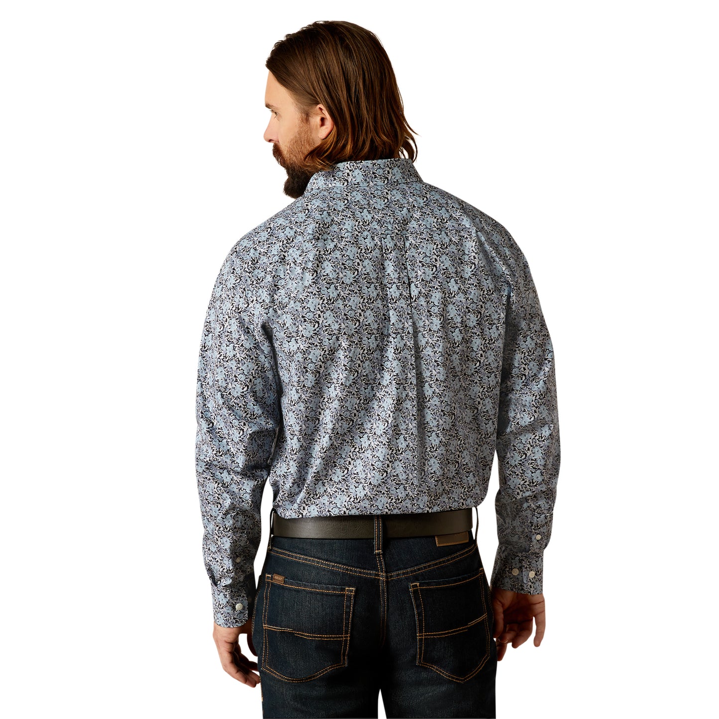 10051978 Ariat Men's  Wrinkle Free Luther Classic Fit-Grey
