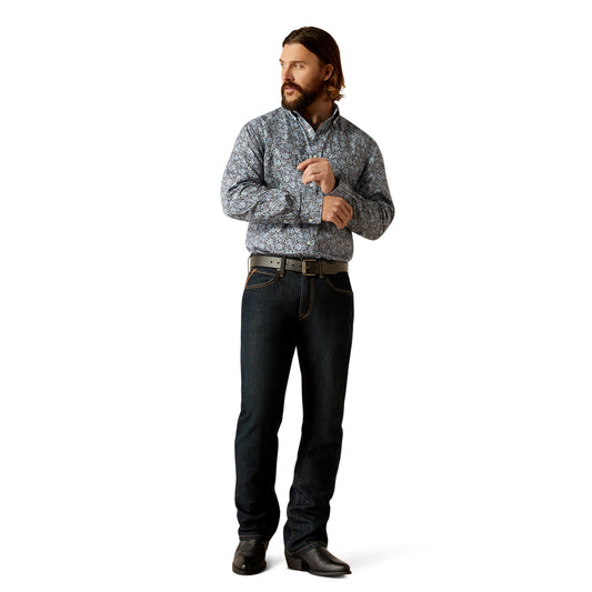 10051978 Ariat Men's  Wrinkle Free Luther Classic Fit-Grey