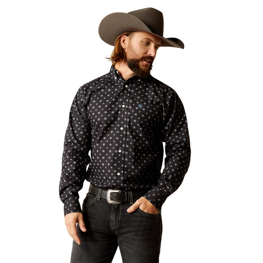 10051980 Ariat Men's Wrinkle Free Lenox LS Shirt Black
