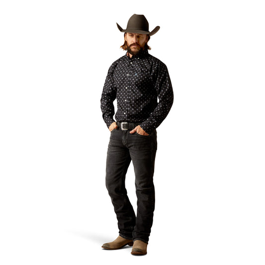 10051980 Ariat Men's Wrinkle Free Lenox LS Shirt Black