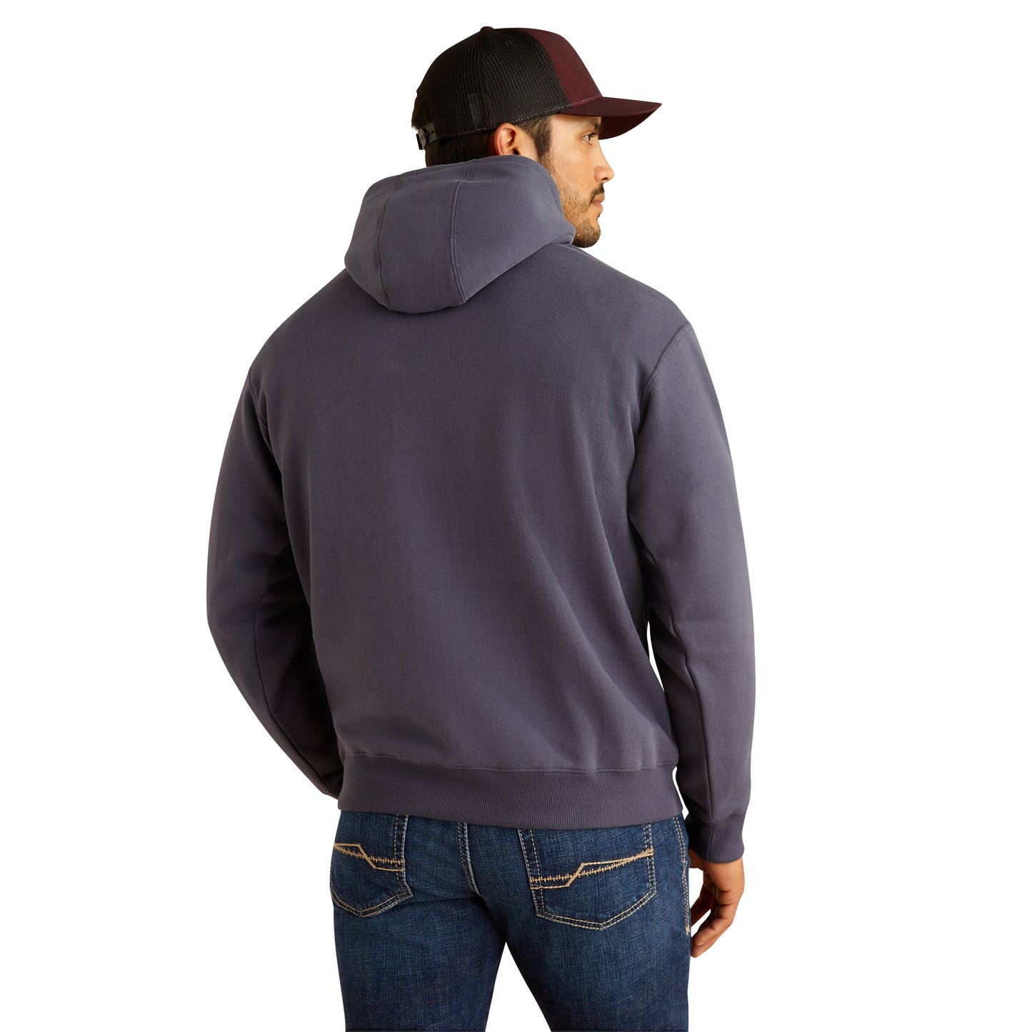 10052004 Ariat Men's Southwest Longhorn Hoodie Odyssey Grey