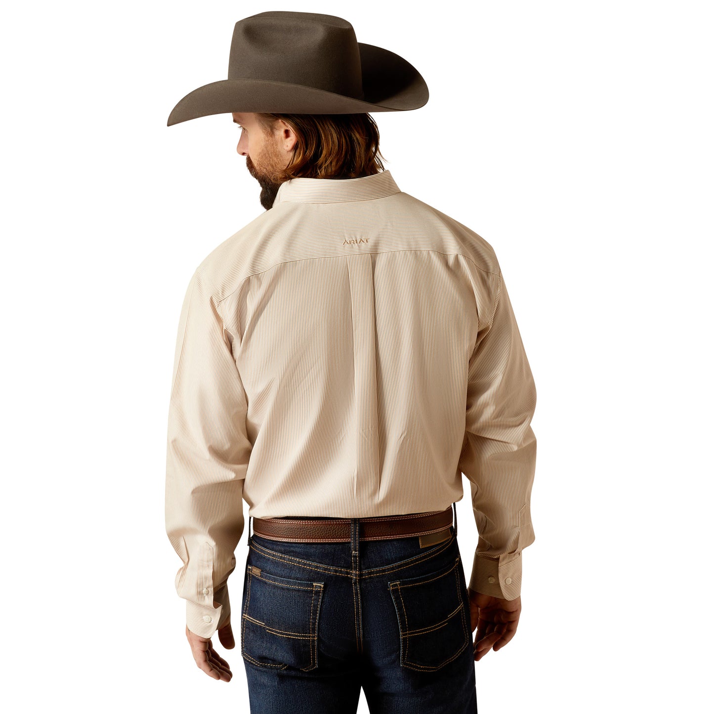 10052377 Ariat Men's Wrinkle Free Graysen LS Shirt Gold