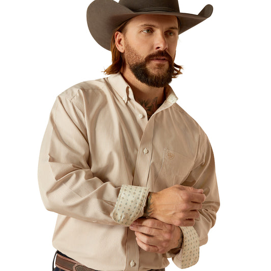 10052377 Ariat Men's Wrinkle Free Graysen LS Shirt Gold